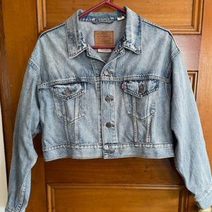 Levi's Cropped Denim Jacket Light Wash L
